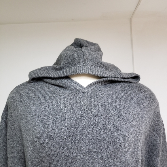 NEW! Hooded Solid Pullover Sweater, Heather Gray - Picture 3 of 6